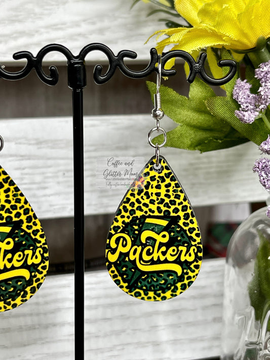 Packers Animal Print Earrings
