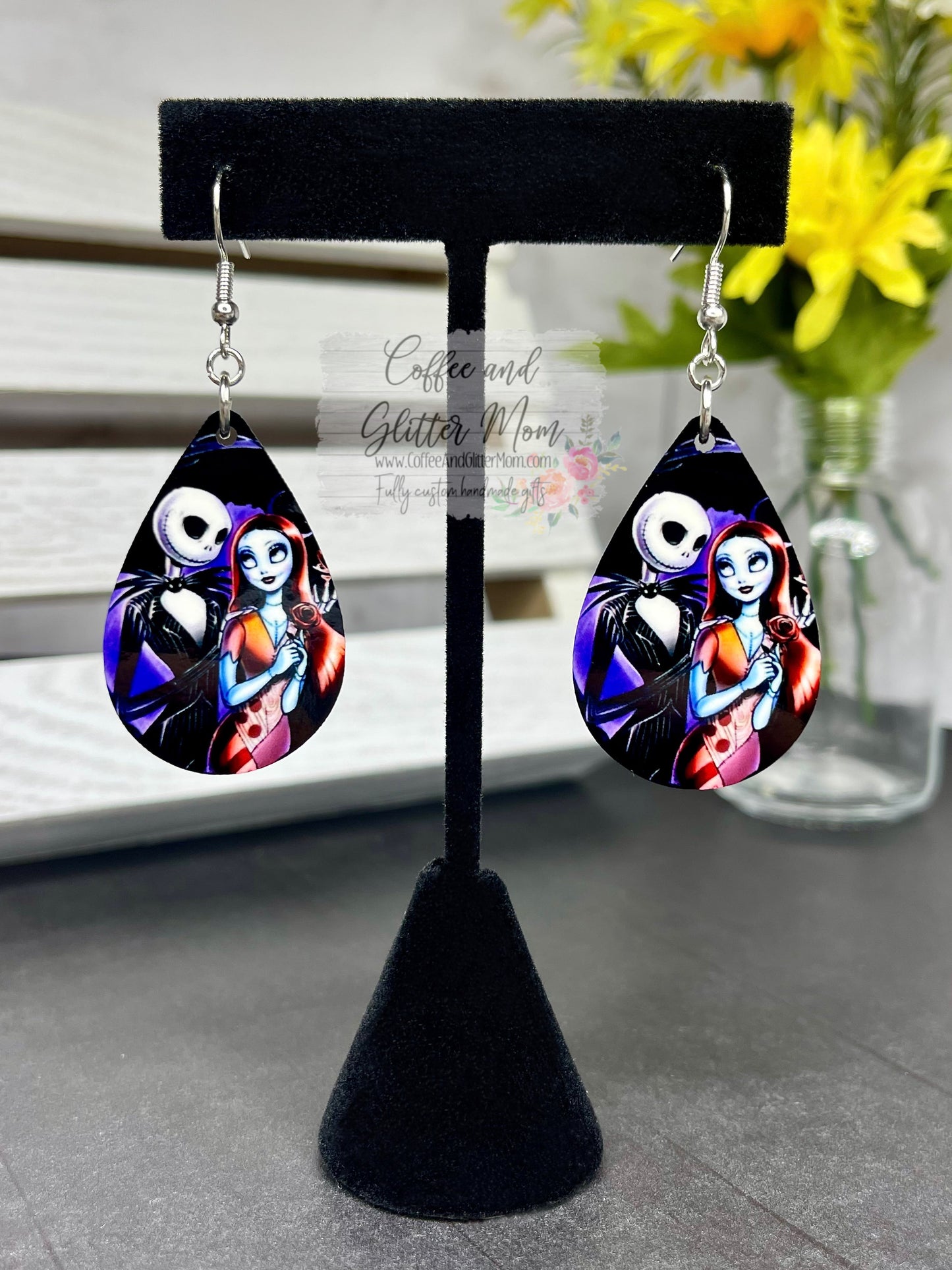 RTS Jack and Sally Halloween Love Earrings