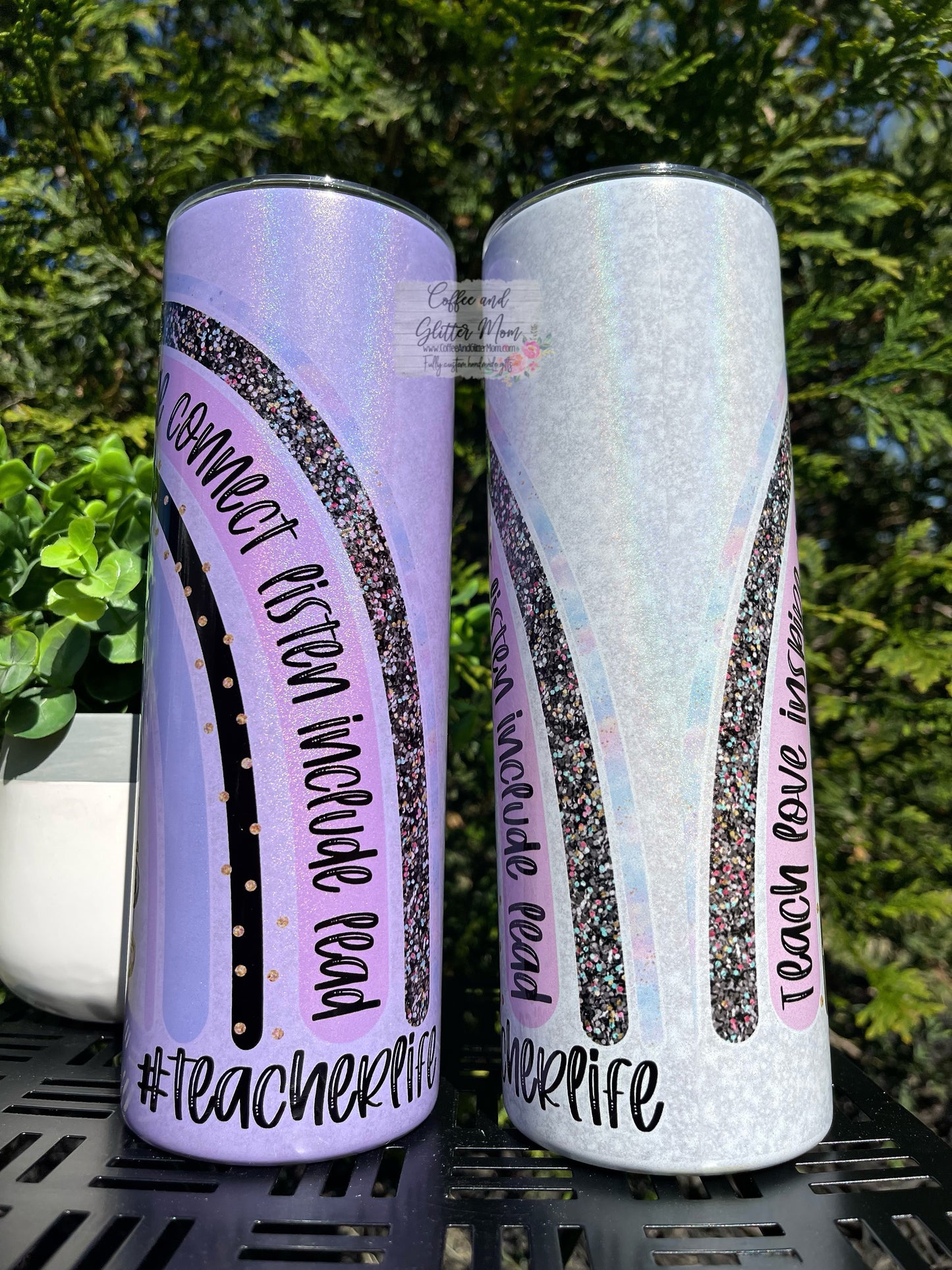 Teacher Rainbow 20oz Holographic Skinny Tumbler