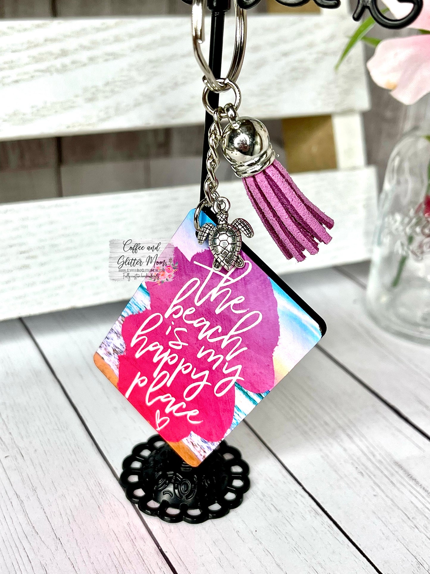 The Beach Is My Happy Place Keychain