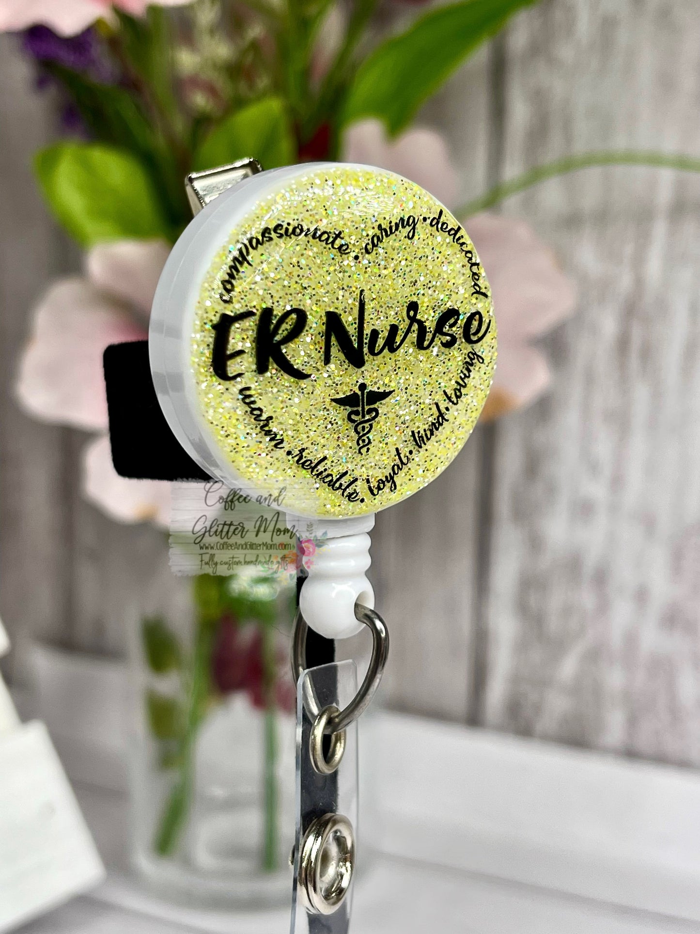 ER Nurse Heart Yellow Badge Reel