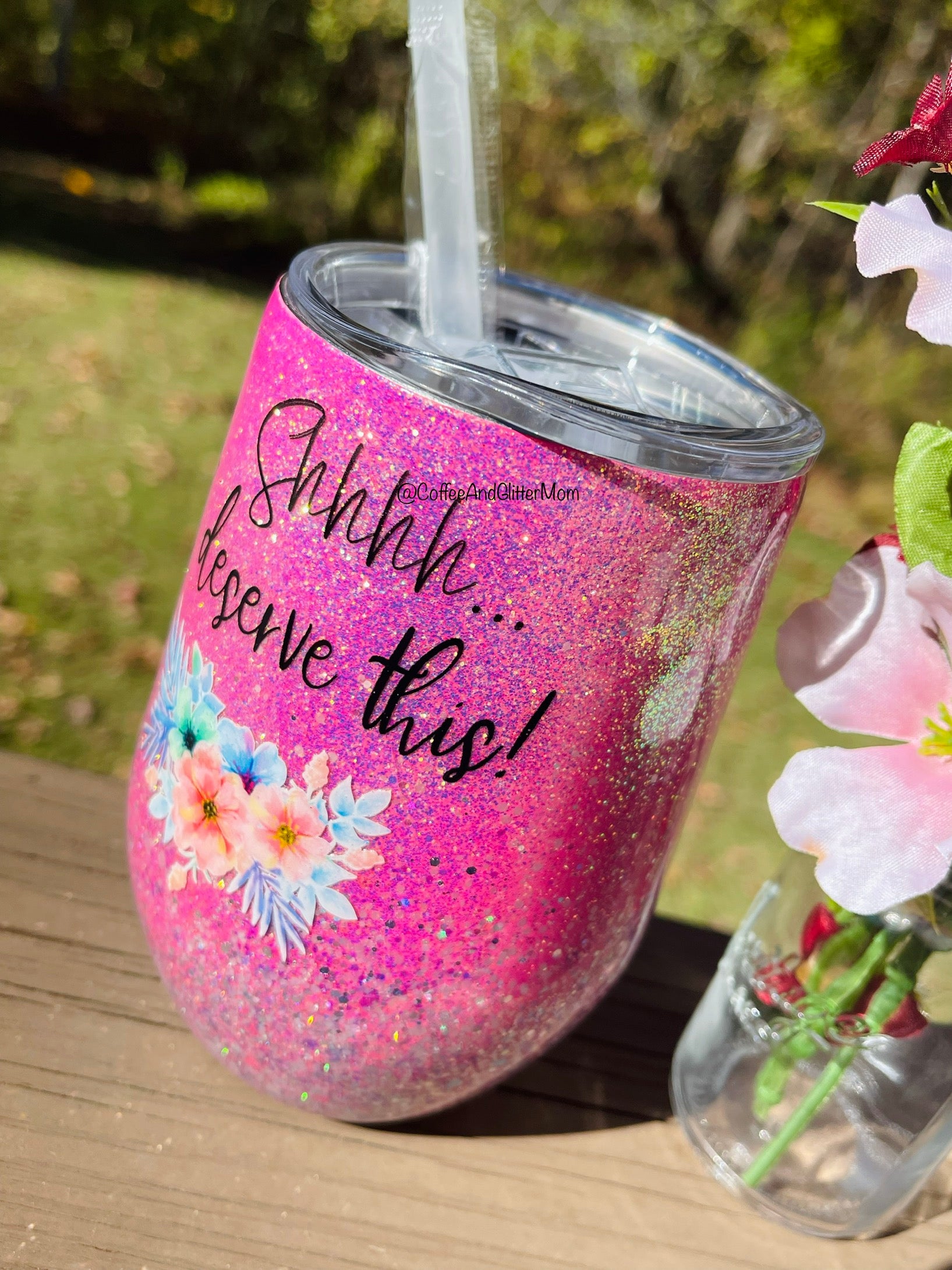 Hon Life (Glitter White) / Small Wine Tumbler