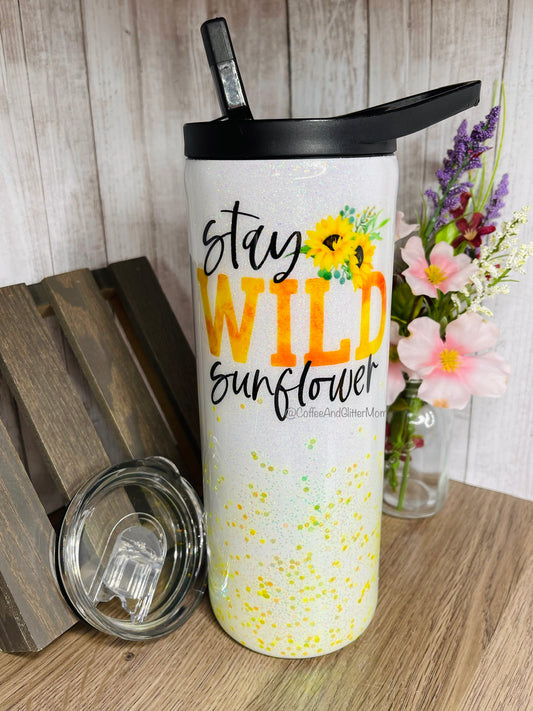 Stay Wild Sunflower 25oz Skinny