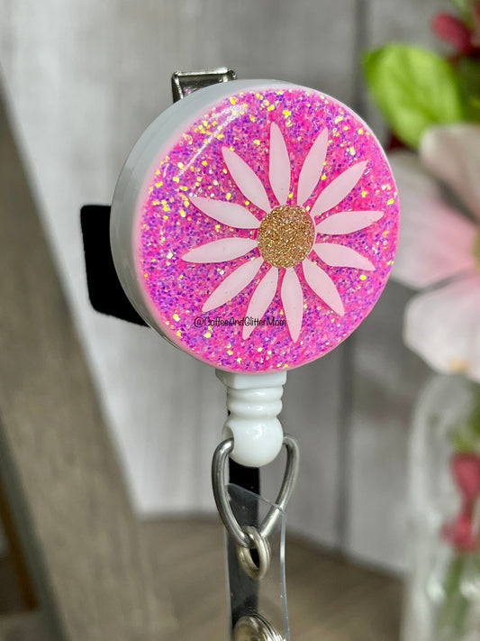 Water Lily Daisy Badge Reel
