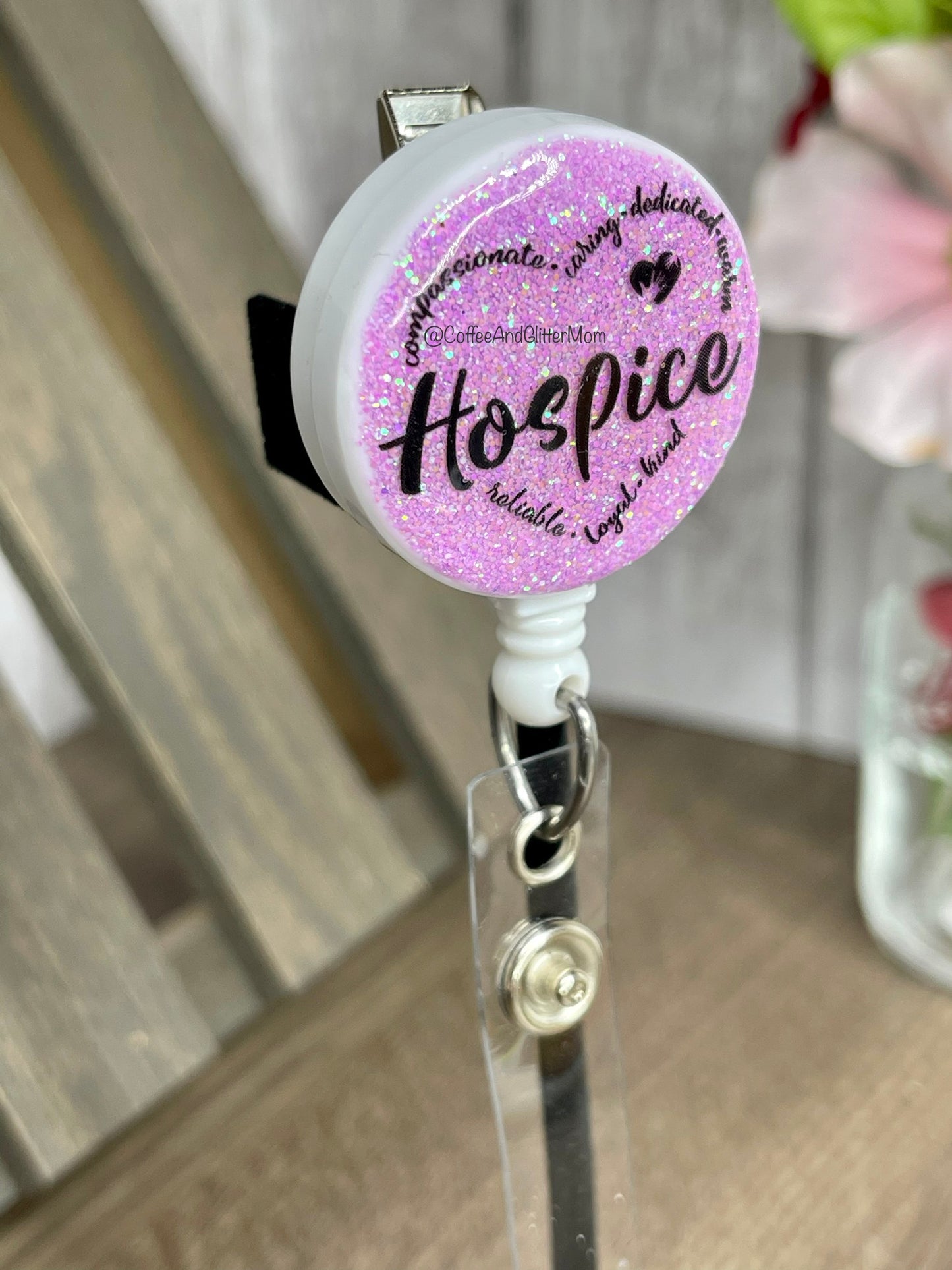 Hospice Heart Purple Badge Reel