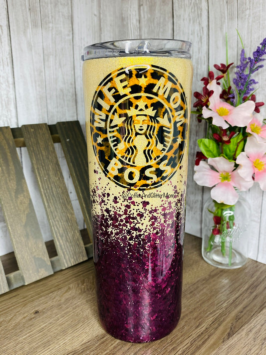 Mom Wife Boss 20oz Skinny