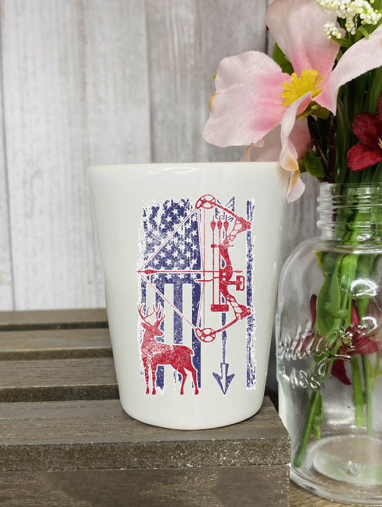 Flag and Bow Shot Glass